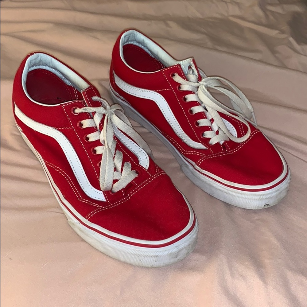Red Old Skool Vans !!